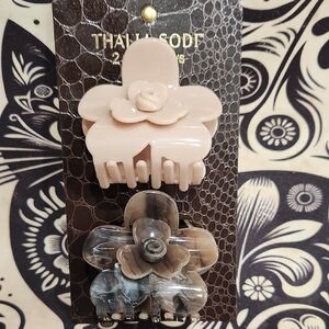 Thalia Sodi Pink and Brown Floral Hair Claw Set